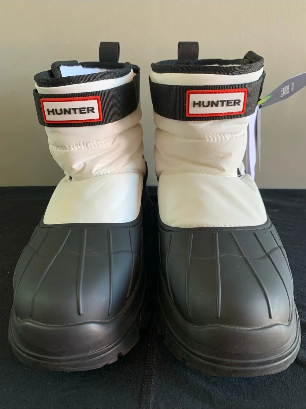 Hunter Winter Snow Boots in White and Black